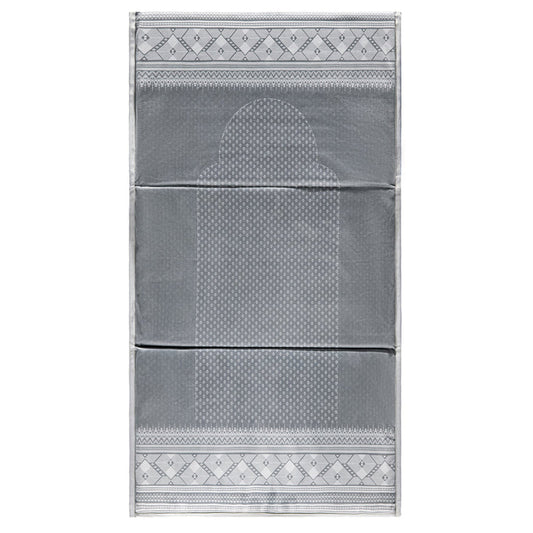 Classical Grey Bakrest Prayer Mat – Foldable with Support | Urban Rugs