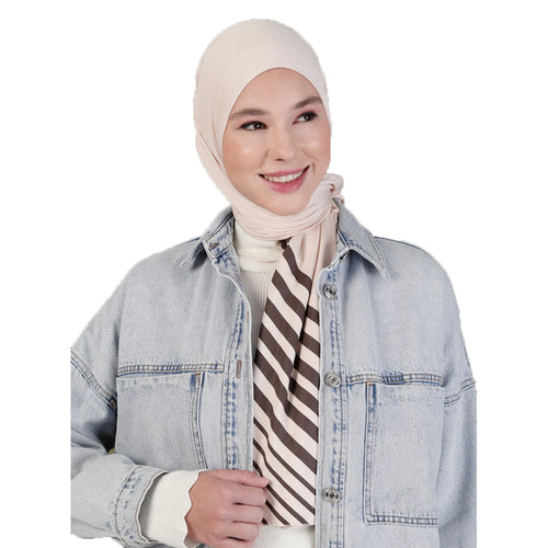 Turkish Combed Cotton Striped Shawl Powder - Turkish Elegance and Comfort in Every Thread