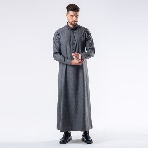 Lawung 2024 Smart Thobe - Premium Suit Fabric - Gray AAR2403