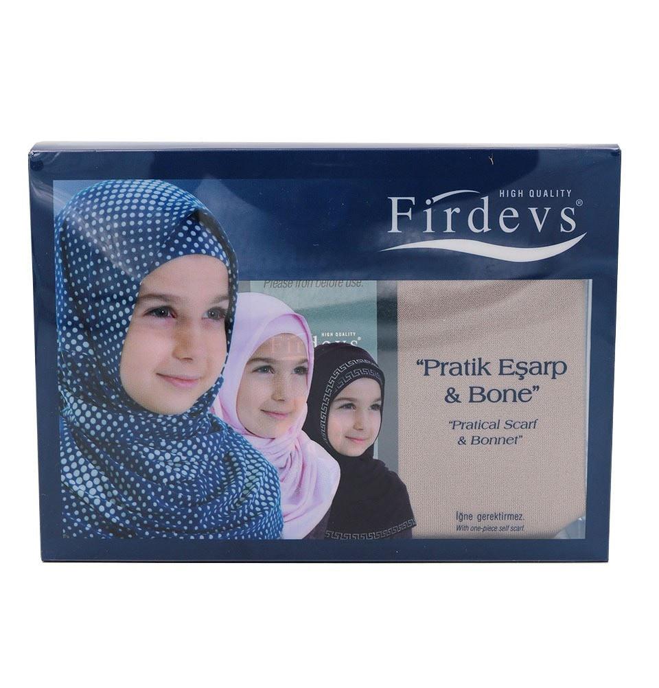 Firdevs Girl's Practical Hijab Scarf Bonnet - Mink Brown - east-west-souk