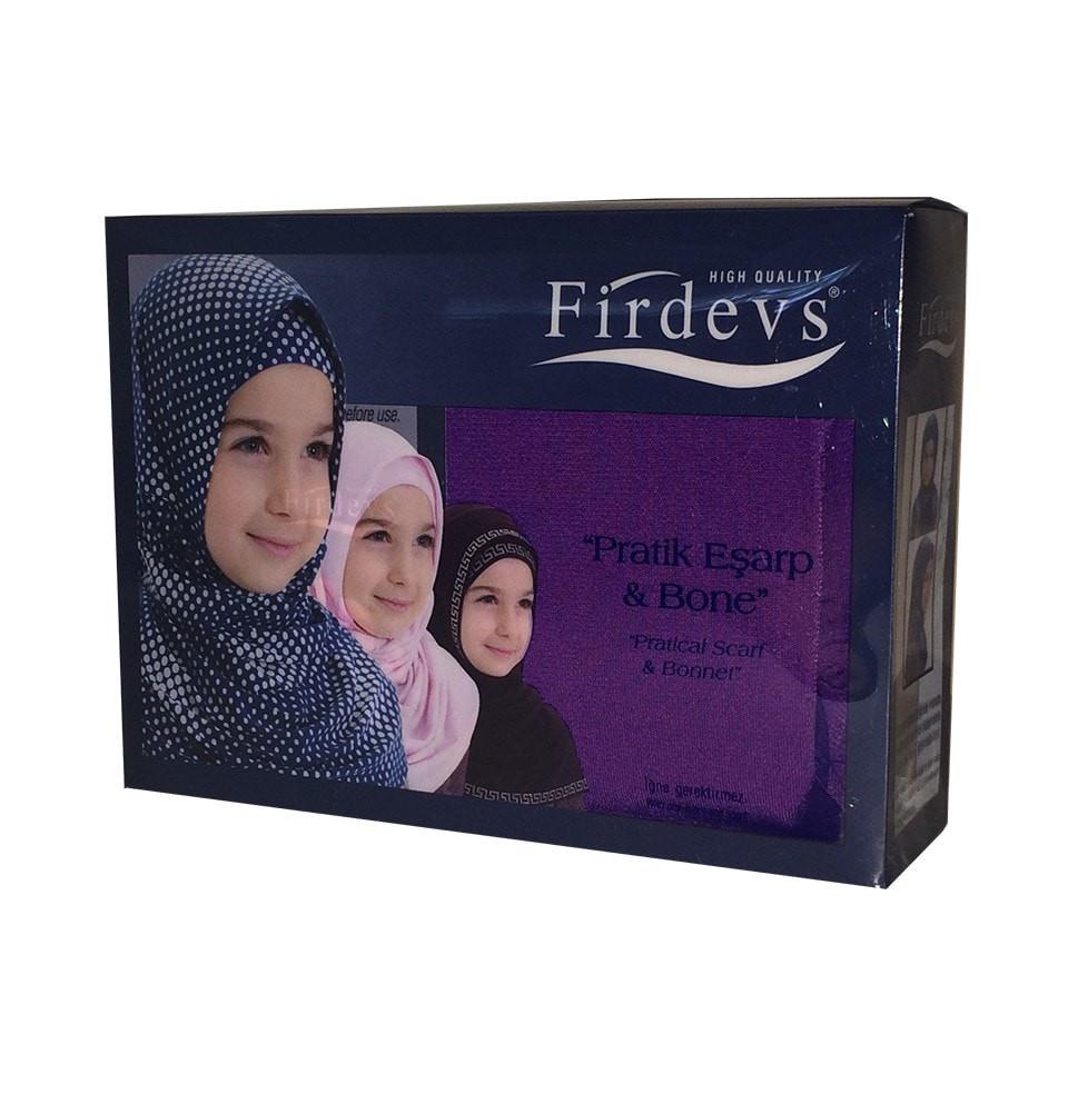 Firdevs Girl's Practical Hijab Scarf Bonnet - Purple - east-west-souk