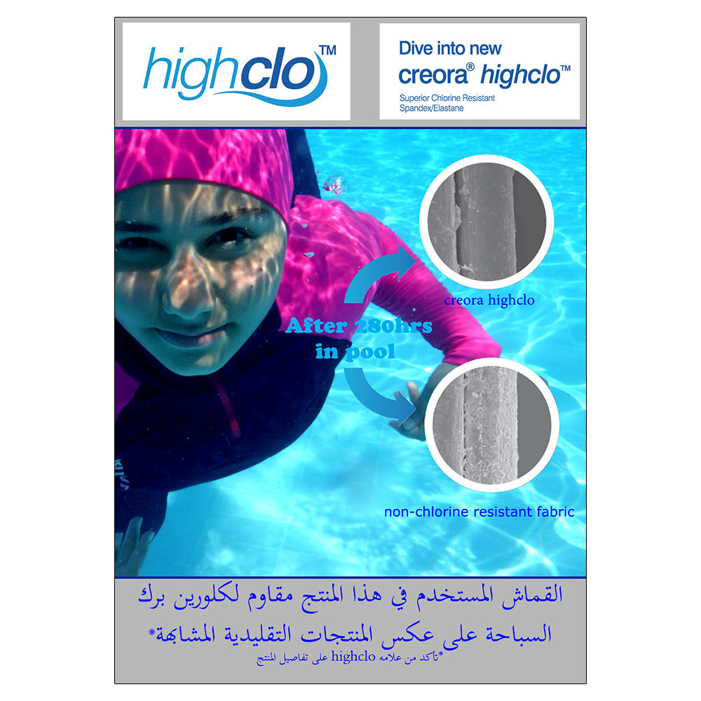 Veilkini Muslim Swimsuit for Women, Long-Sleeved Swimsuit, Burkini Hijab Bathing Suit (Navy)