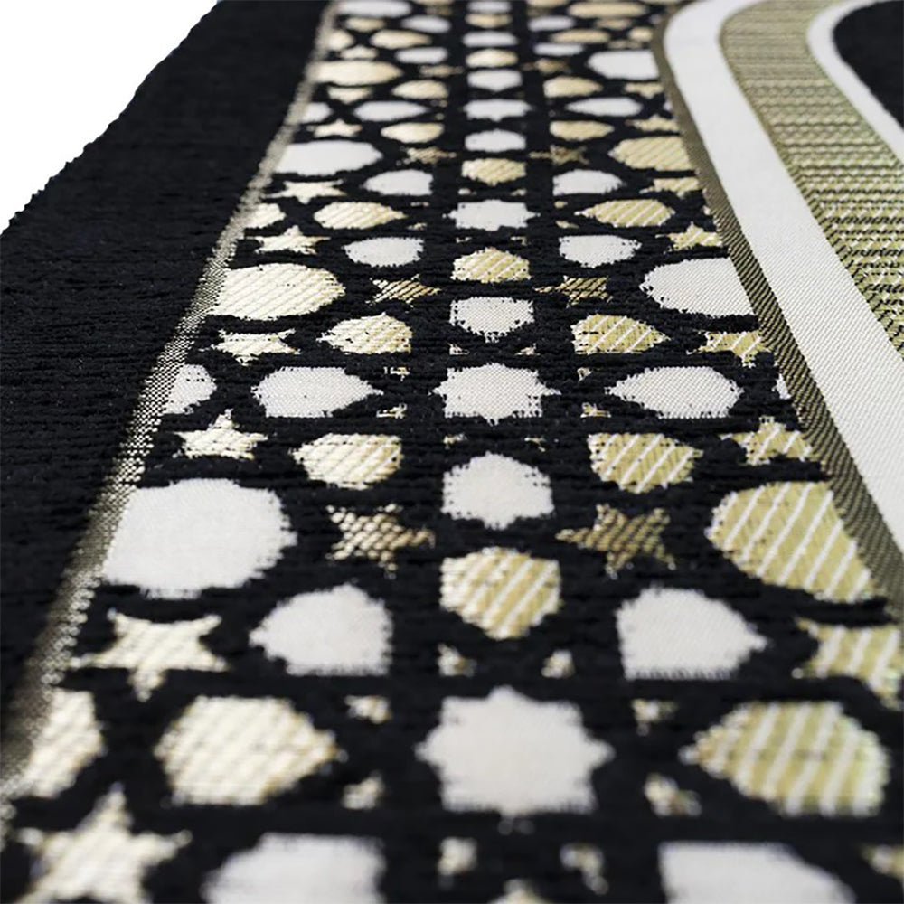 Chenille Embroidered Selcuk Star Islamic Prayer Mat - 4 Different Colors