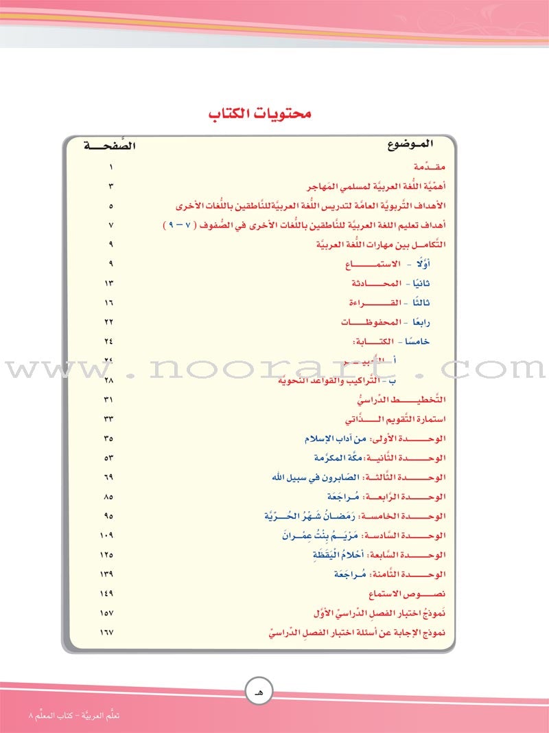 ICO Learn Arabic Teacher Guide: Level 8, Part 1 تعلم العربية