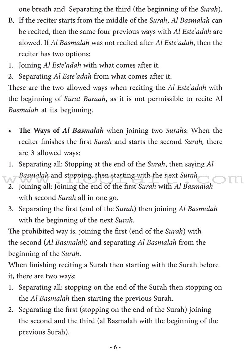 Summary of Al-Muneer Book for Tajweed Rules