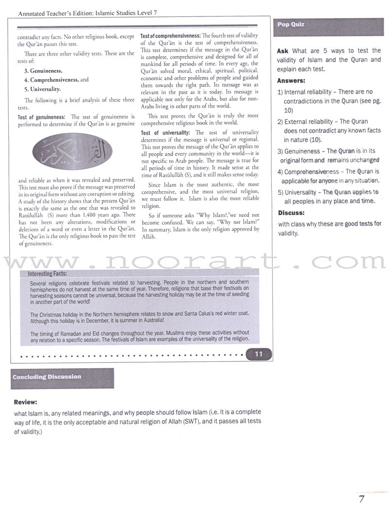 Islamic Studies Teacher's Manual: Level 7 (with Annotated CD-ROM)