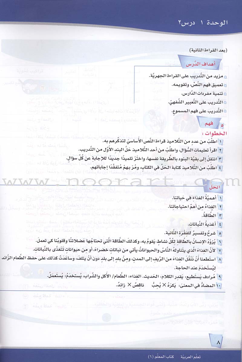 ICO Learn Arabic Teacher Guide: Level 6, Part 1 تعلم العربية كتاب المعلم