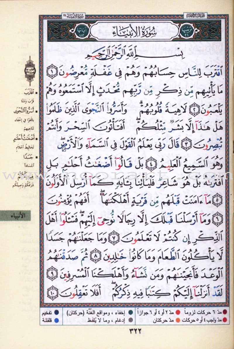Tajweed Qur'an (Whole Qur'an, with Zipper, Size: 3" × 4") مصحف التجويد