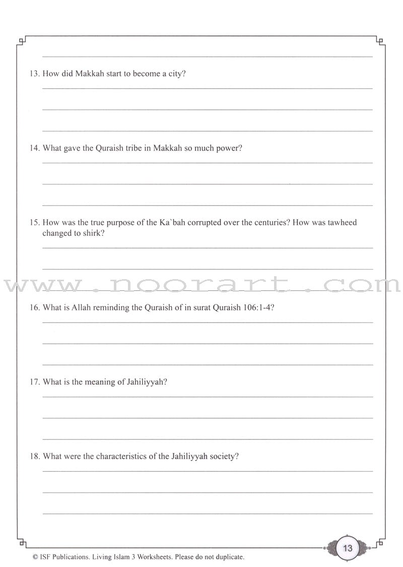 Living Islam Worksheets - Prophet of Mercy: Part 3 (10th Grade)