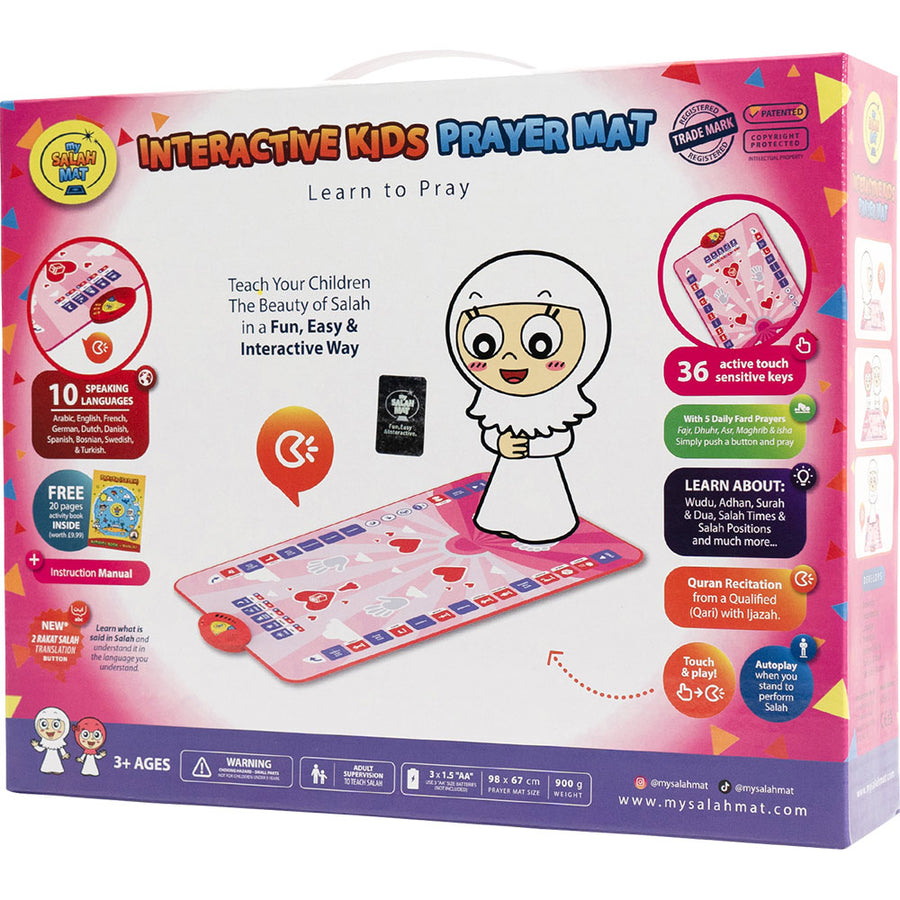 My Salah Mat for Kids (Original) – Pink Smart Interactive Prayer Mat for Learning Salah, Surah, Wudu & Duas (Returned, Missing Box: Like New)