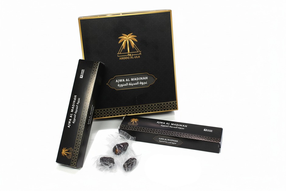 Ajwa Al Madina Dates – 12 Packs (7 Pieces Each) – Premium Quality from Madina Saudi Arabia