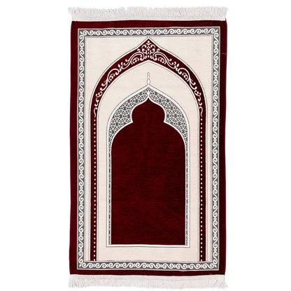 Premium Velvet Prayer Rug – Elegant Islamic Design with Multiple Color Options