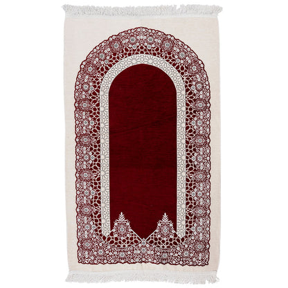 Premium Velvet Islamic Prayer Rug – Classic Mihrab Design | Soft, Elegant & Travel-Friendly