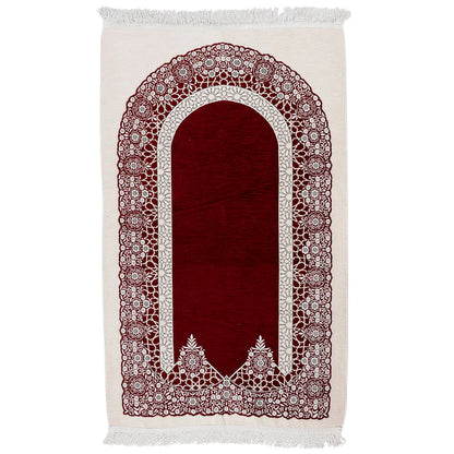 Premium Velvet Islamic Prayer Rug – Classic Mihrab Design | Soft, Elegant & Travel-Friendly