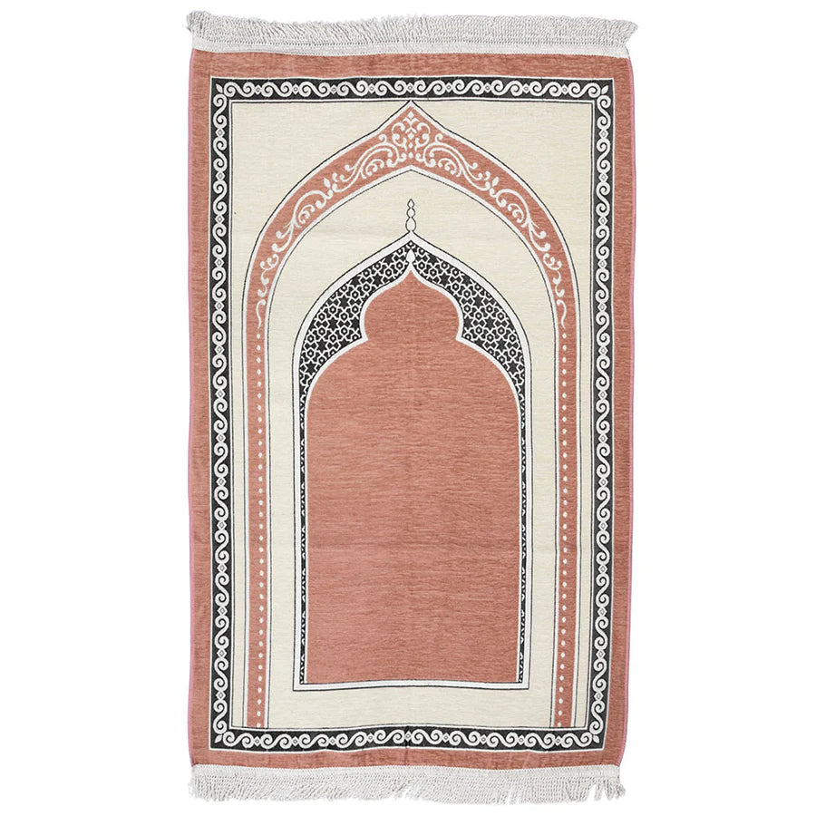 Premium Velvet Prayer Rug – Elegant Islamic Design with Multiple Color Options