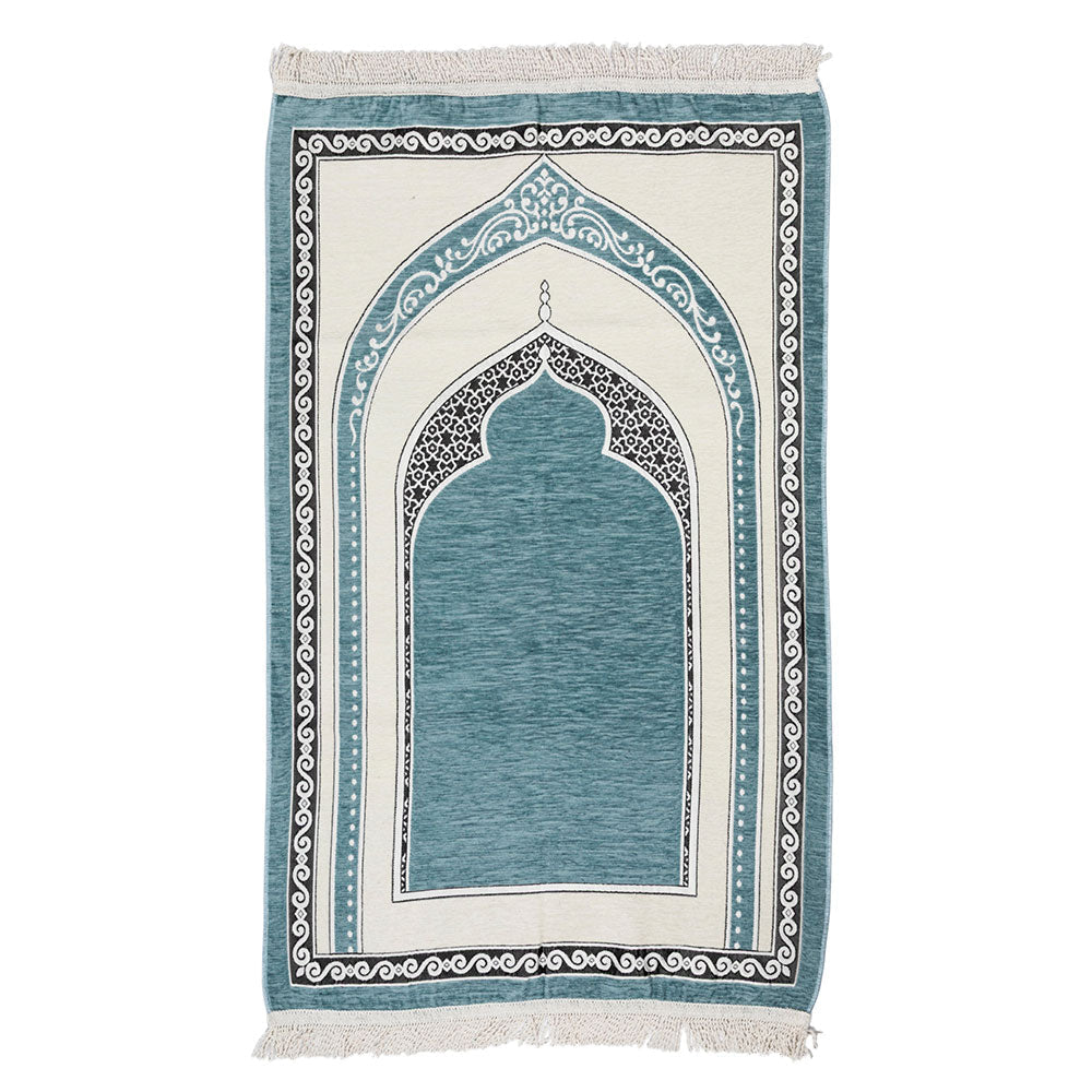 Premium Velvet Prayer Rug – Elegant Islamic Design with Multiple Color Options