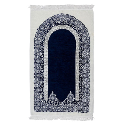 Premium Velvet Islamic Prayer Rug – Classic Mihrab Design | Soft, Elegant & Travel-Friendly