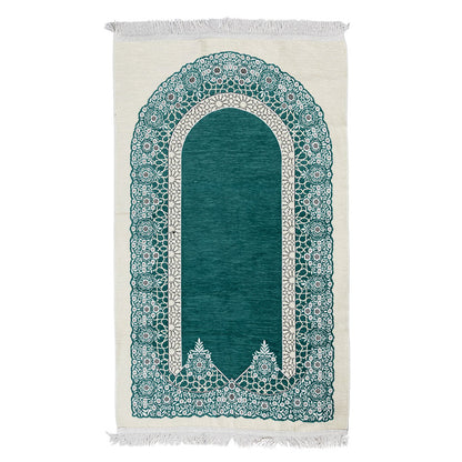 Premium Velvet Islamic Prayer Rug – Classic Mihrab Design | Soft, Elegant & Travel-Friendly