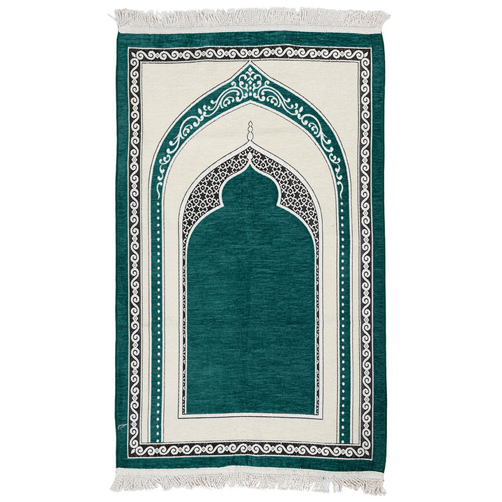 Premium Velvet Prayer Rug – Elegant Islamic Design with Multiple Color Options