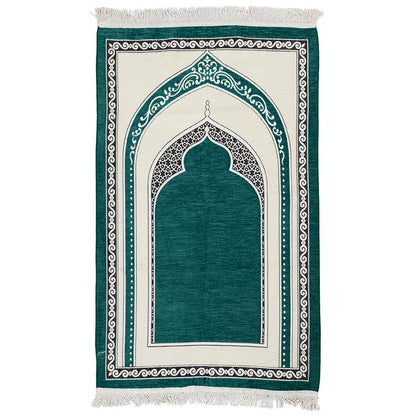 Premium Velvet Prayer Rug – Elegant Islamic Design with Multiple Color Options