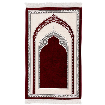 Premium Velvet Prayer Rug – Elegant Islamic Design with Multiple Color Options
