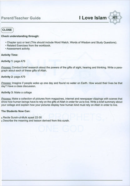 I Love Islam Teacher/Parent Guide: Level 5
