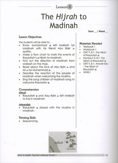 Sirah of Our Prophet Teacher's Manual: Grade 1 (Old Edition)