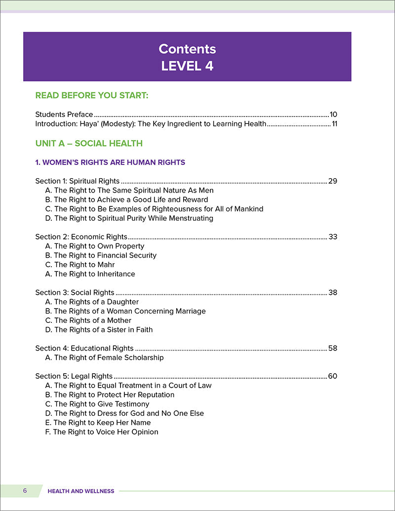 Health and Wellness (From an Islamic Perspective) Level 4