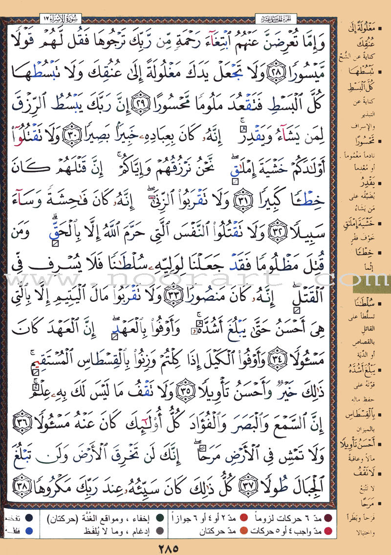 Tajweed Quran (Flexible Cover, Hafs Narration, Large Size 7"x9") (Colors May Vary) مصحف التجويد