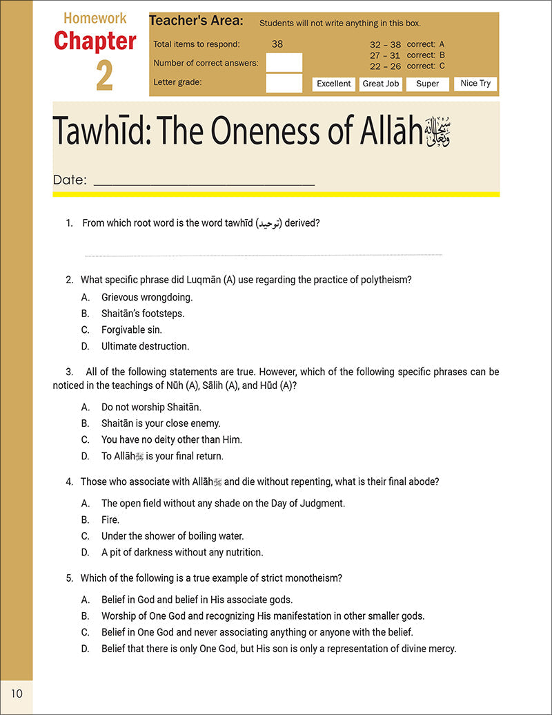 The Message of Islam Workbook: Level 5