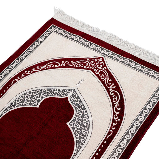 Premium Velvet Prayer Rug – Elegant Islamic Design with Multiple Color Options