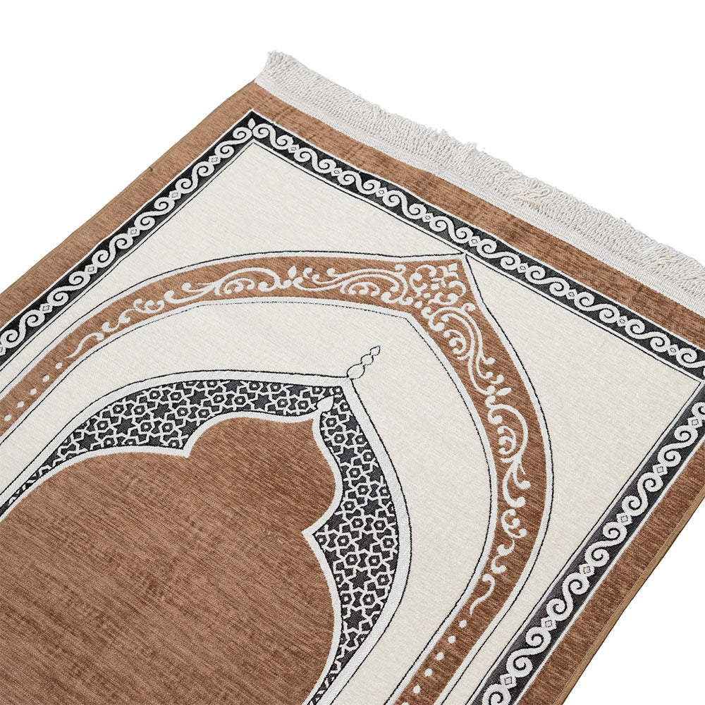 Premium Velvet Prayer Rug – Elegant Islamic Design with Multiple Color Options