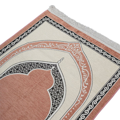 Premium Velvet Prayer Rug – Elegant Islamic Design with Multiple Color Options