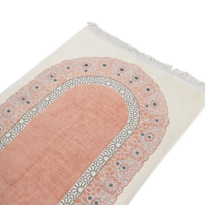 Premium Velvet Islamic Prayer Rug – Classic Mihrab Design | Soft, Elegant & Travel-Friendly