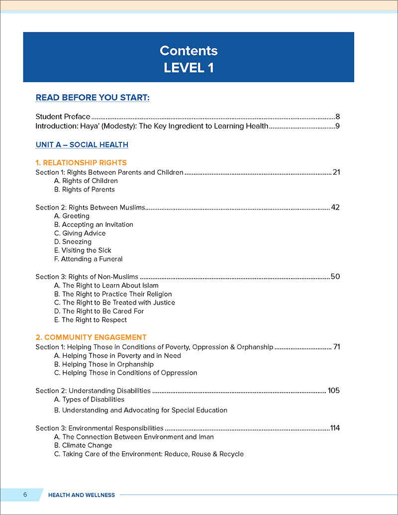 Health and Wellness (From an Islamic Perspective) Level 1