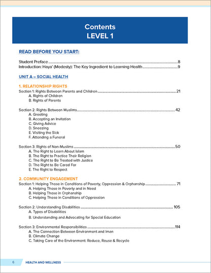 Health and Wellness (From an Islamic Perspective) Level 1
