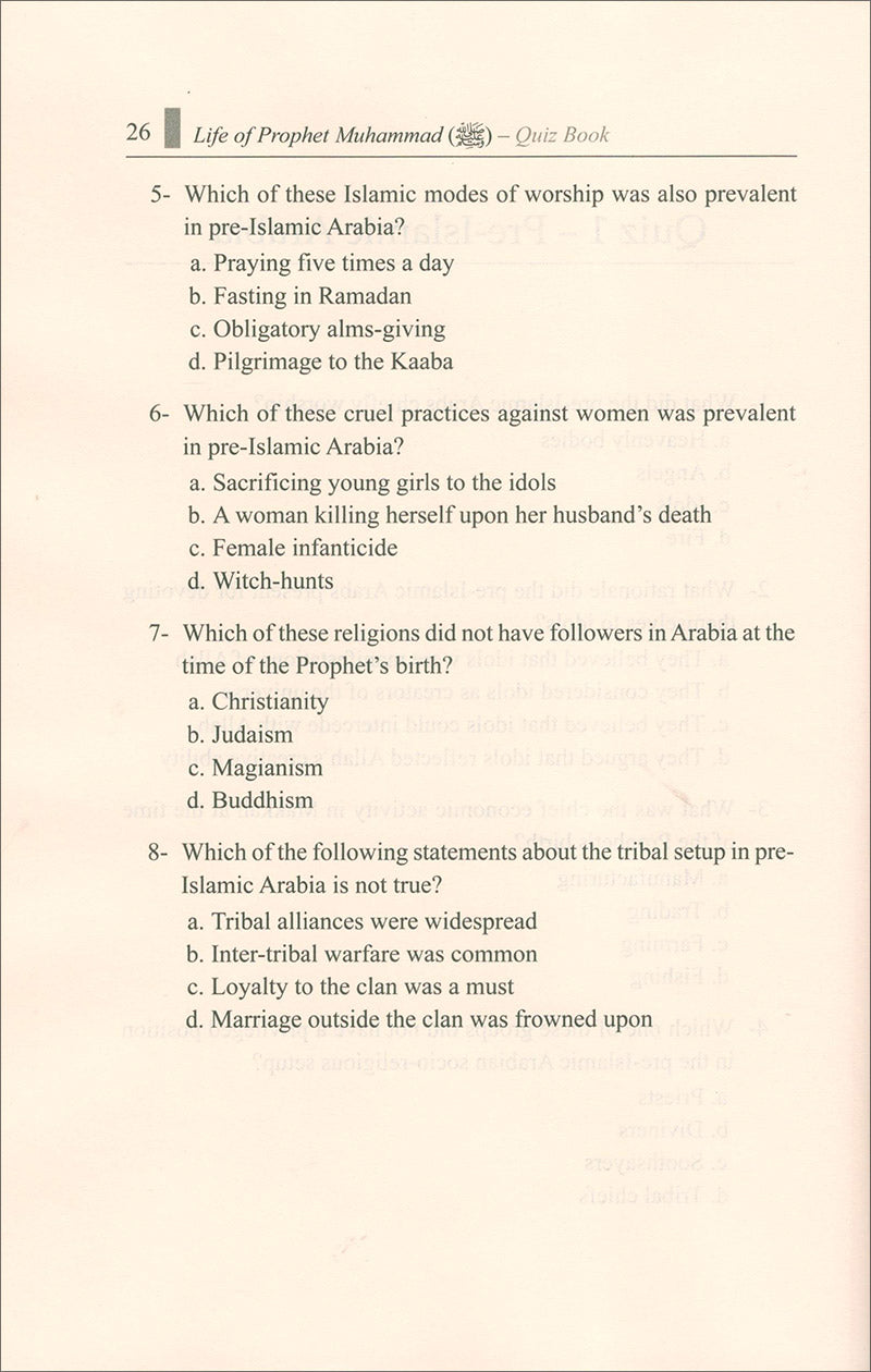 Life of Prophet Muhammad (SA) Quiz Book السيرة النبوية: أسئلة وأجوبة للنشء
