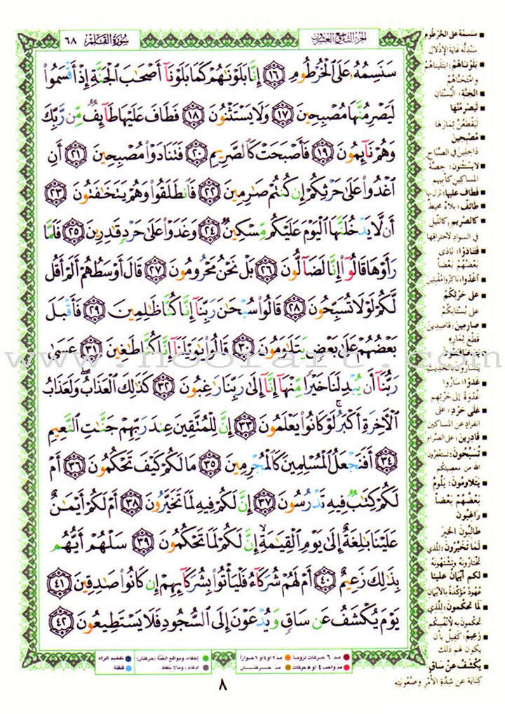 Tajweed Qur'an (Juz' Tabarak, Size: 7"x9") مصحف التجويد