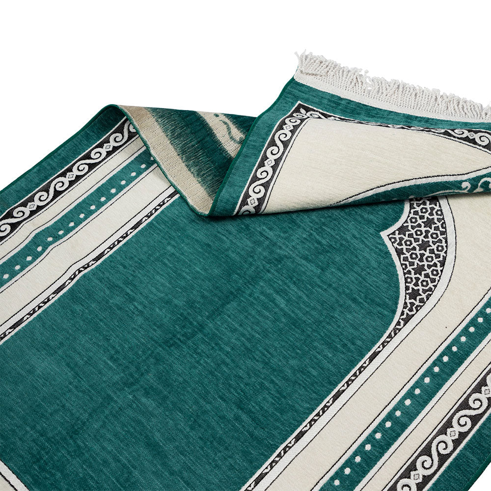 Premium Velvet Prayer Rug – Elegant Islamic Design with Multiple Color Options