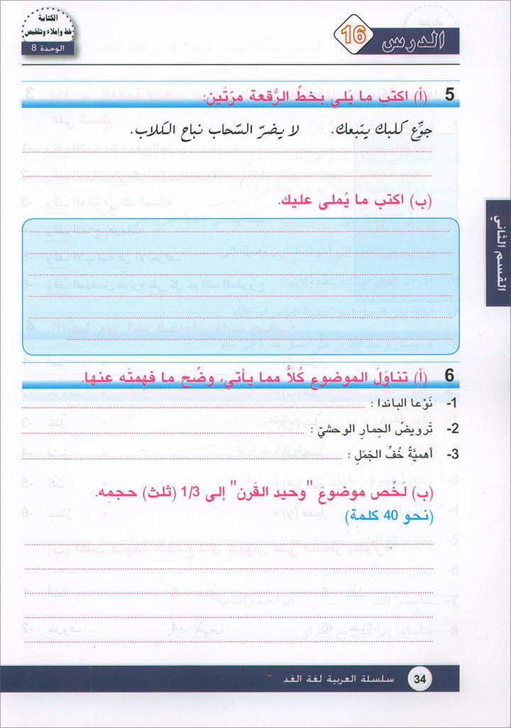 Arabic is the Language of Tomorrow for Non-Native Speakers: Workbook Level 8 العربية لغة الغد