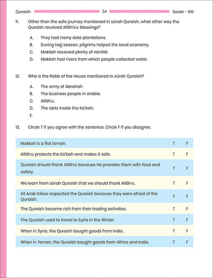 Juz 'Amma for School Students Workbook: Volume 1 (Colored Version,Surah An-Nas (114) to Surah Al-Qadr (97))