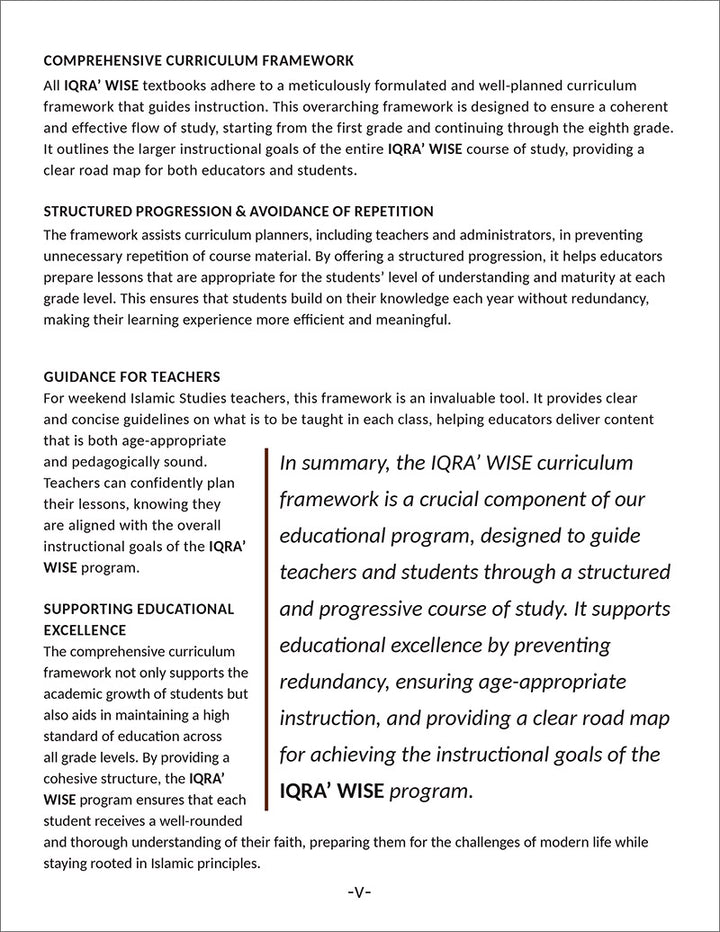IQRA WISE Teacher's Manual: Grade 4