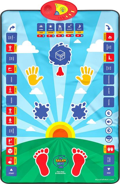 My Salah Mat for Kids – Blue Smart Interactive Prayer Mat for Learning Salah, Surahs, Wudu & Duas with 25 Touch Keys, 10 Languages, Ages 3+