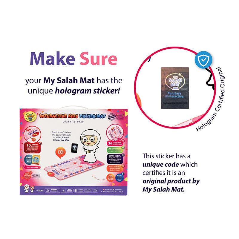 My Salah Mat for Kids (Original) – Pink Smart Interactive Prayer Mat for Learning Salah, Surah, Wudu & Duas (Returned, Missing Box: Like New)