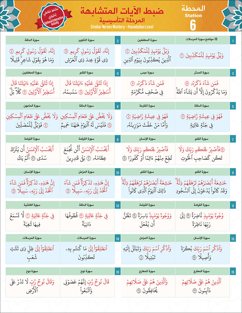 Bidaya the Five Skills Foundational Memorization Juz Tabarak: Level 2