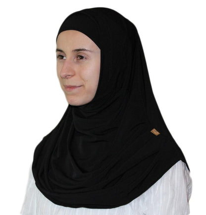 Firdevs Practical Hijab Scarf & Bonnet - Black - east-west-souk