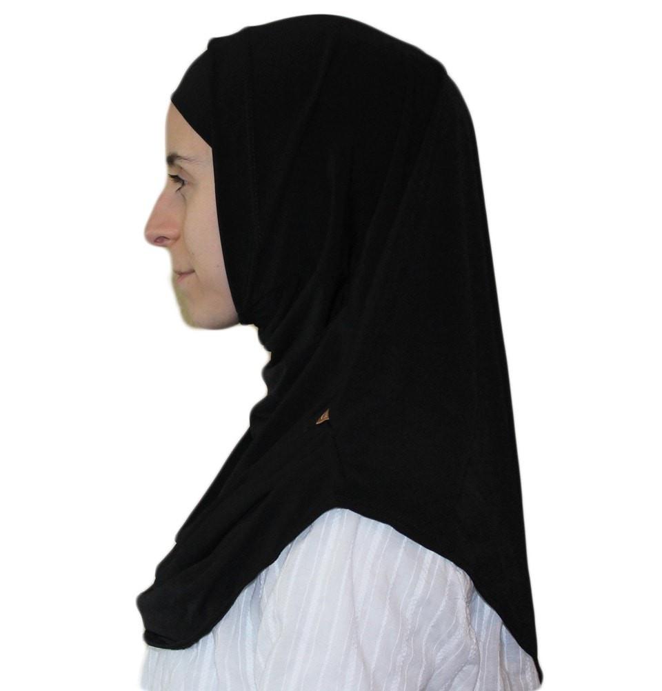 Firdevs Practical Hijab Scarf & Bonnet - Black - east-west-souk
