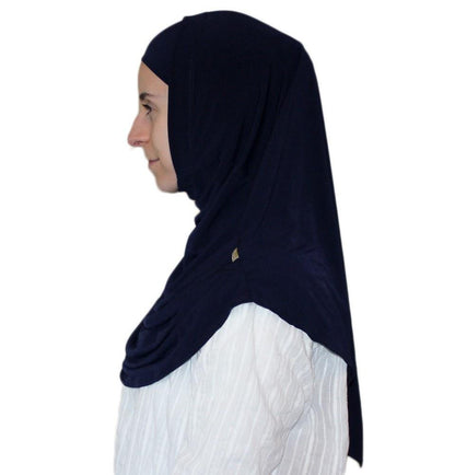 Firdevs Practical Hijab Scarf & Bonnet - Navy Blue - east-west-souk