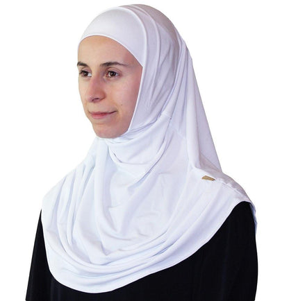 Firdevs Practical Hijab Scarf & Bonnet - White - east-west-souk
