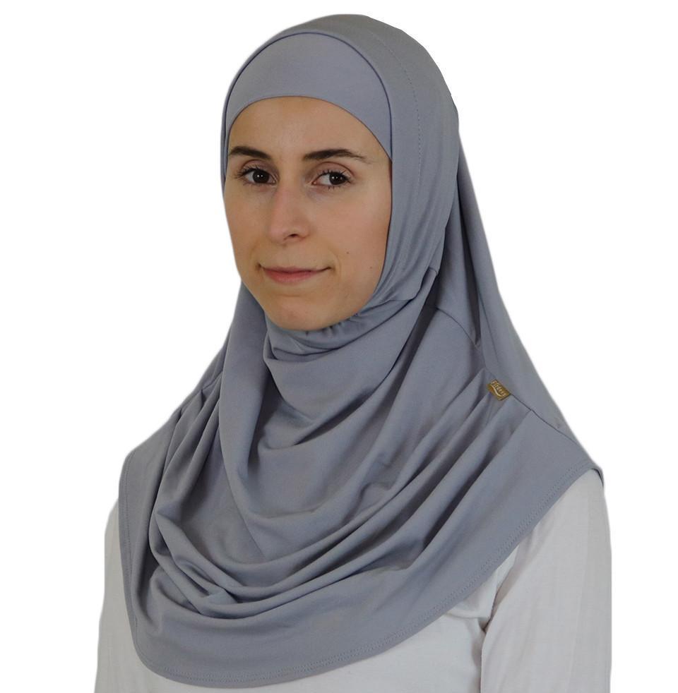 Firdevs Practical Hijab Scarf & Bonnet - Medium Grey - east-west-souk